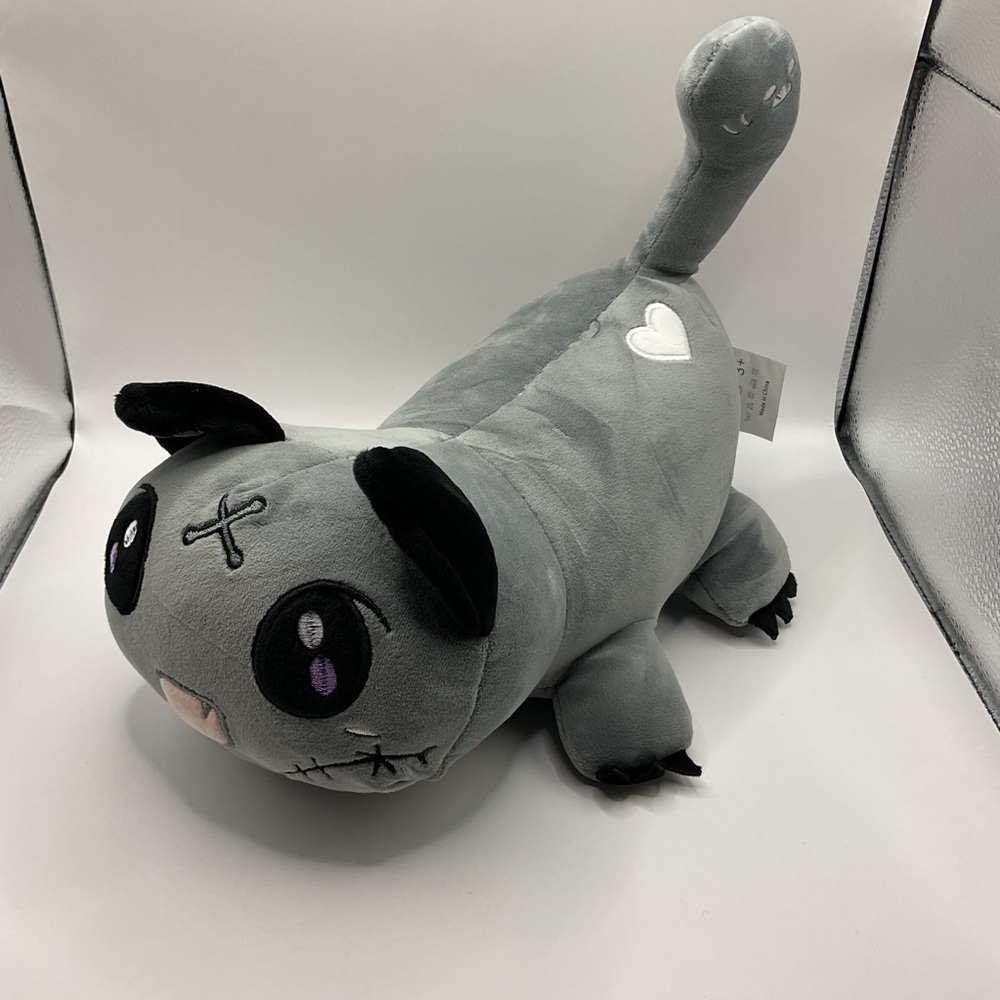 Hallo Deer Cat Plush Toys, 11 Me Meow Cat Plush Doll Birthday Halloween Gray